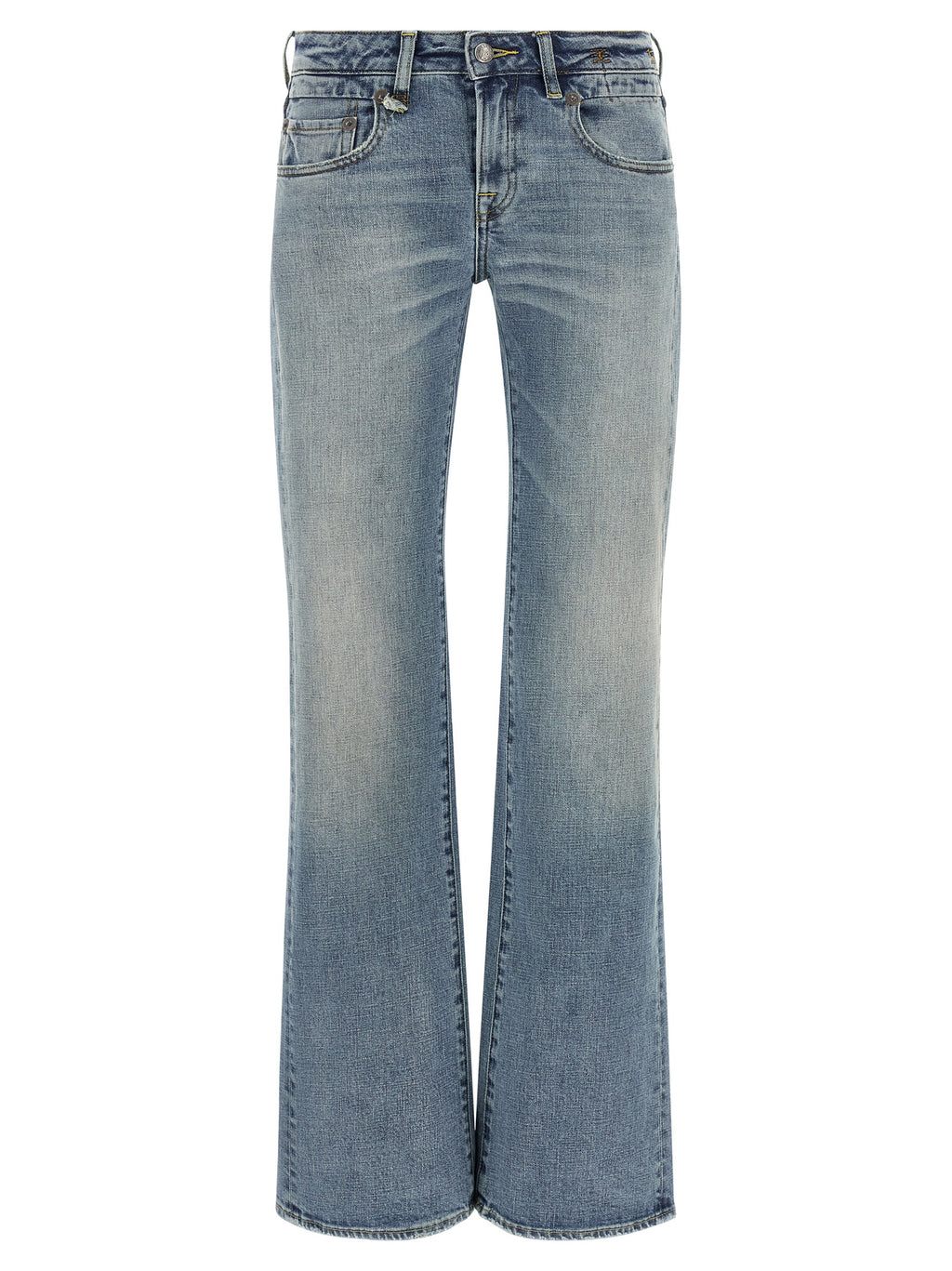 R13 Blaue Baumwoll-Jeans mit ausgestelltem Bein