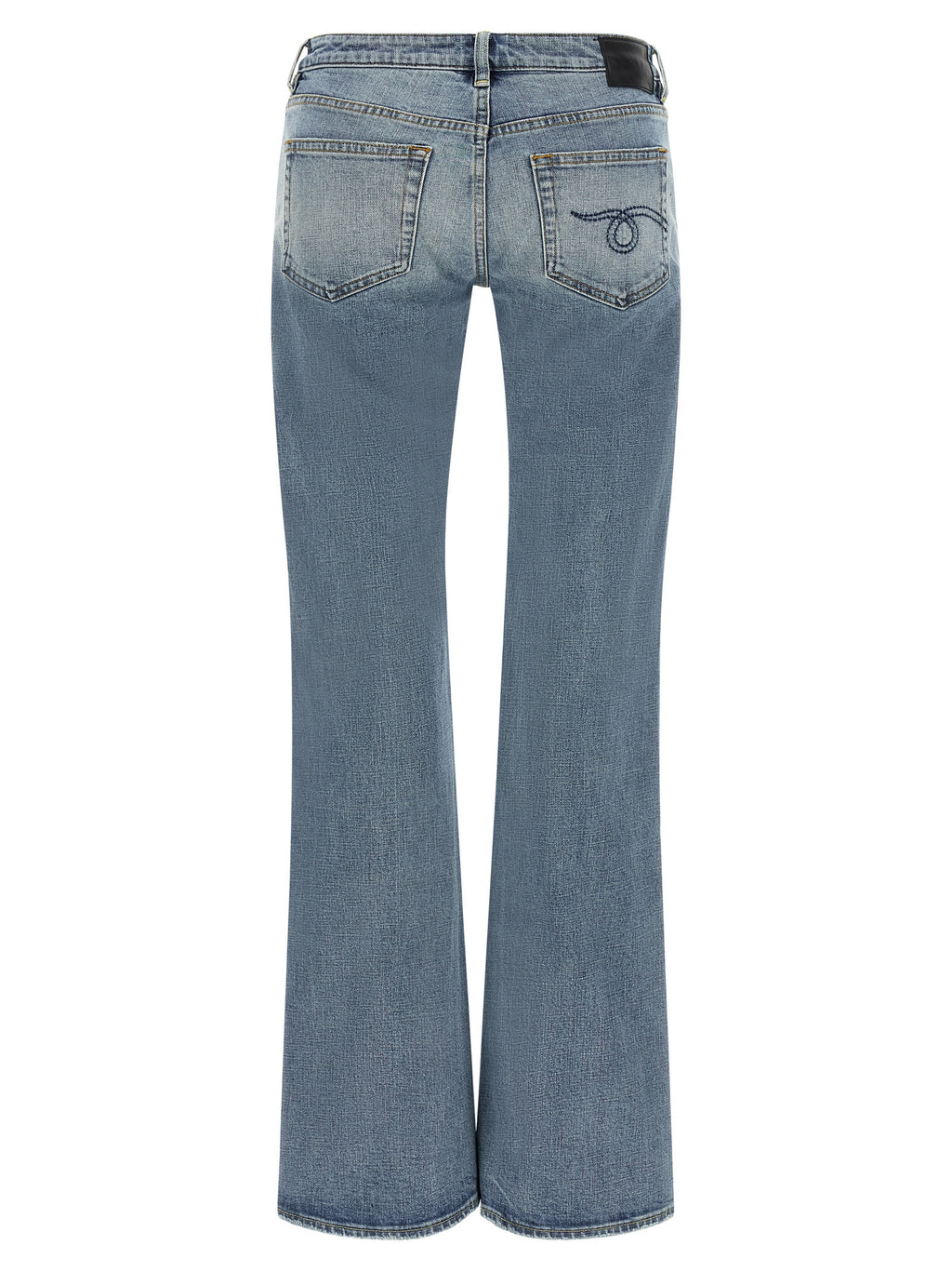 R13 Blaue Baumwoll-Jeans mit ausgestelltem Bein
