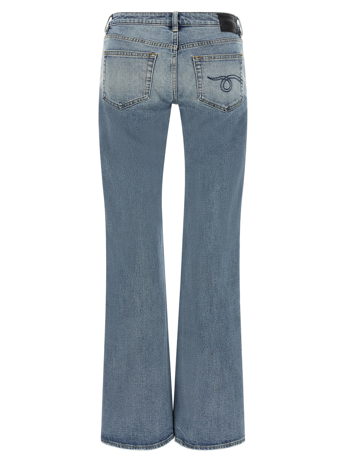 R13 Blaue Baumwoll-Jeans mit ausgestelltem Bein