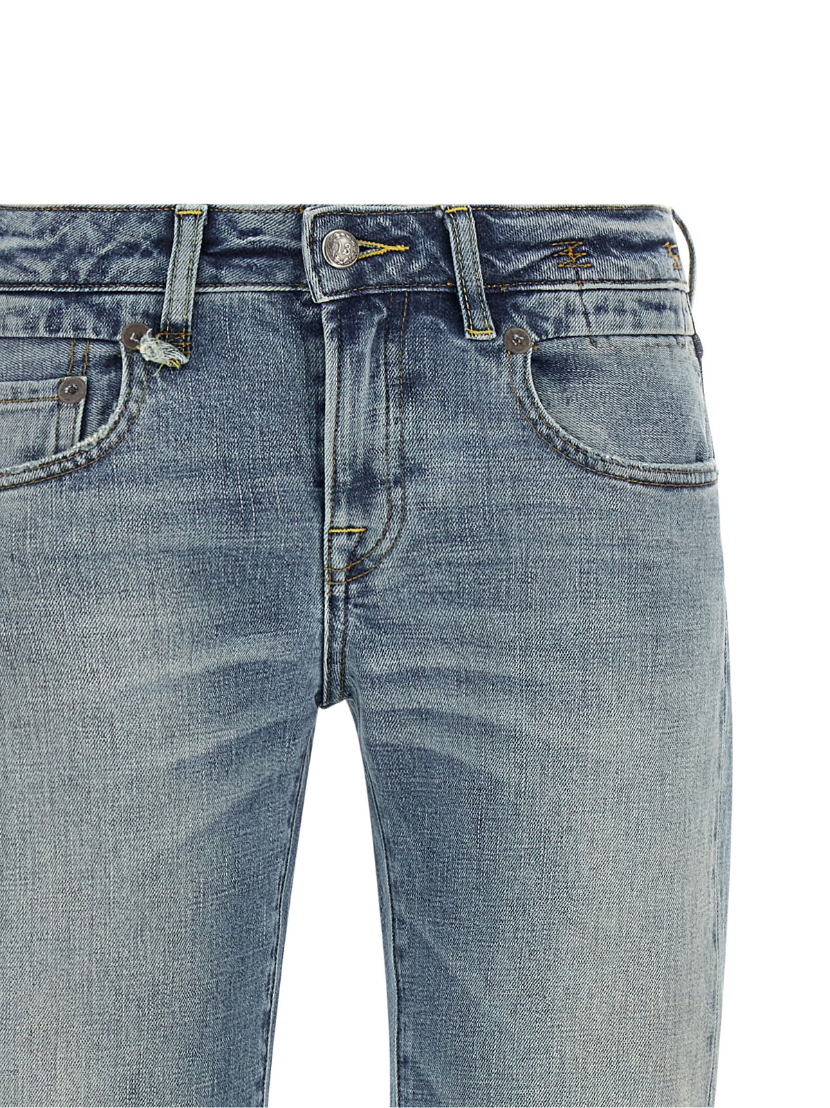 R13 Blaue Baumwoll-Jeans mit ausgestelltem Bein