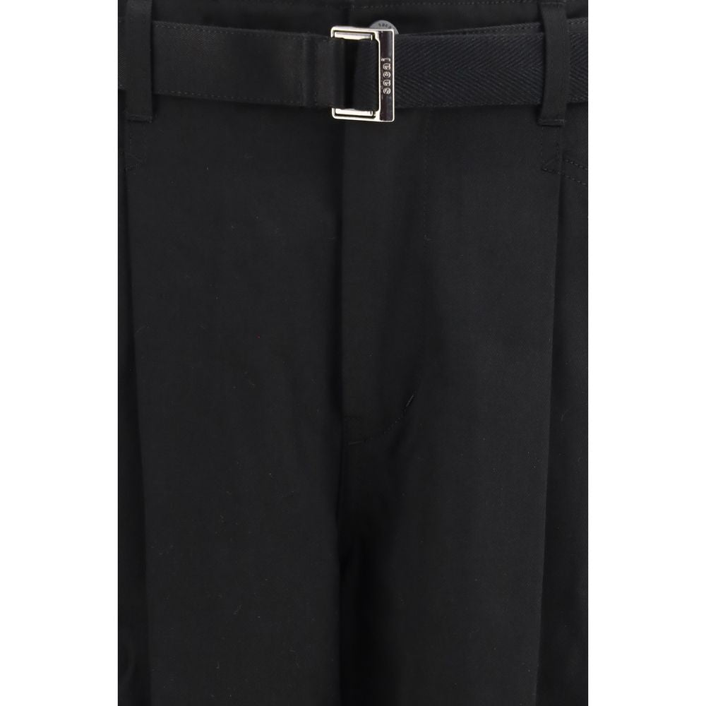 Sacai Schwarze Baumwoll-Chino-Hose