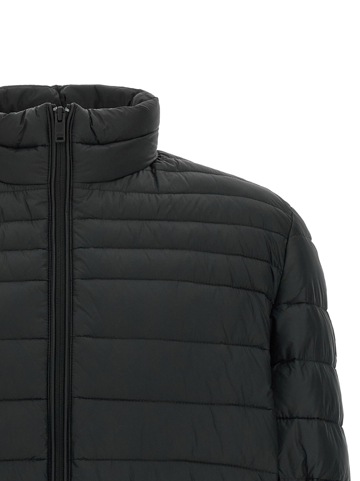 Hugo Boss Schwarze Jacke aus recyceltem Polyamid in voller Länge