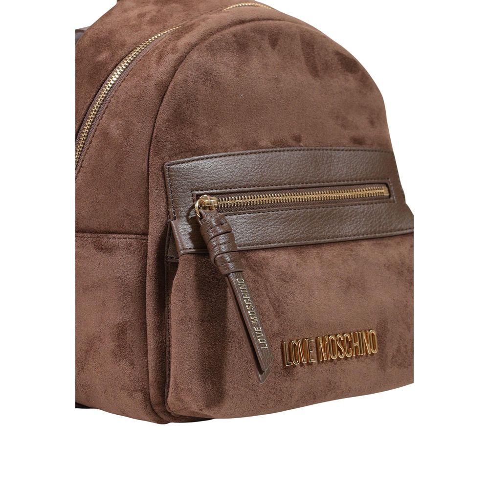 Love Moschino Brauner Rucksack aus Polyester