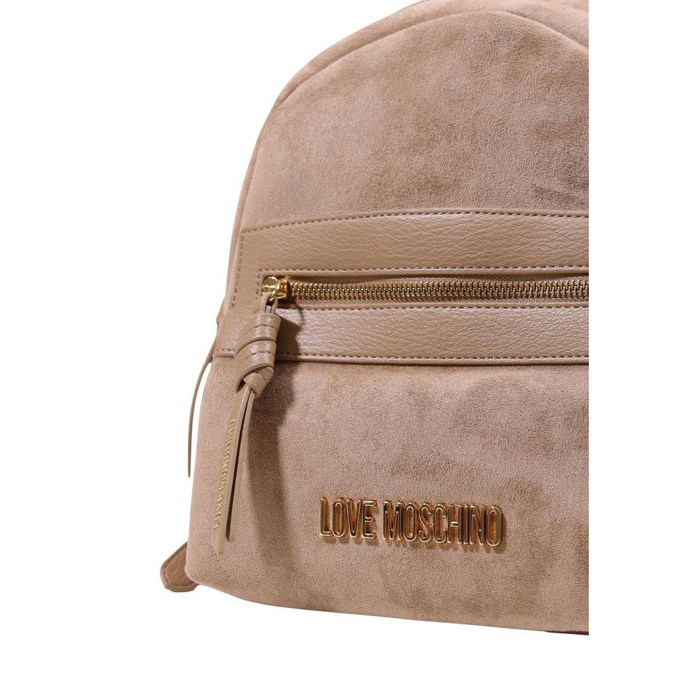 Love Moschino Beiger Rucksack aus Polyester