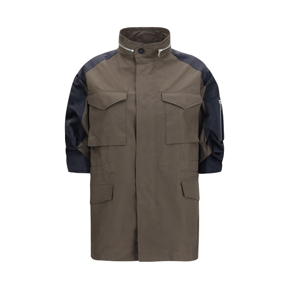 Sacai Zweifarbige Baumwoll-Shell-Jacke