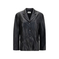 Magda Butrym Schwarzer Blazer aus Lammleder