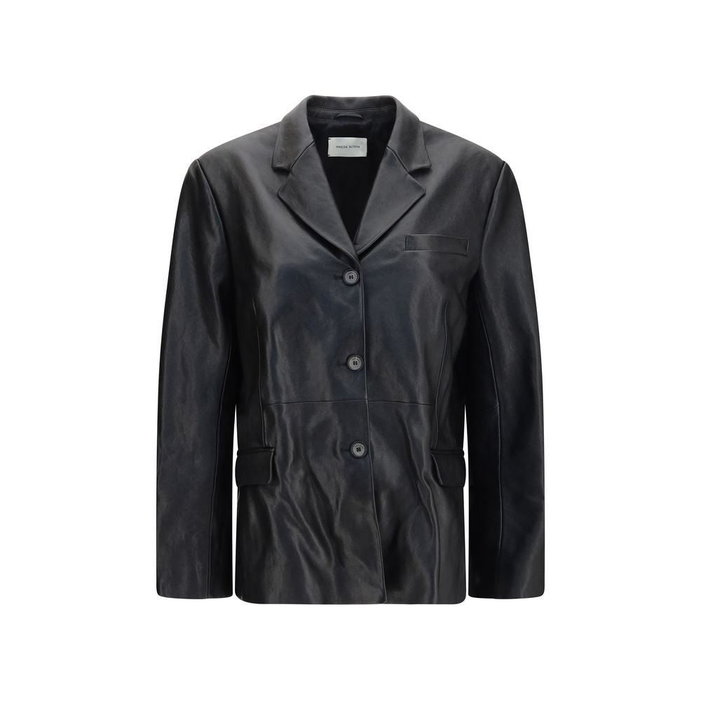 Magda Butrym Schwarzer Blazer aus Lammleder