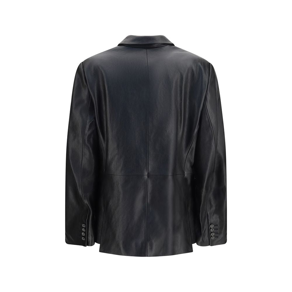 Magda Butrym Schwarzer Blazer aus Lammleder
