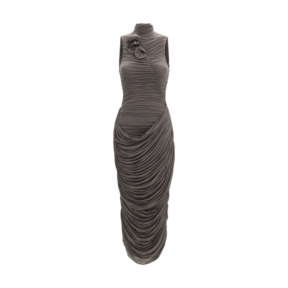 Magda Butrym Graues Kupferfarbenes Cocktailkleid