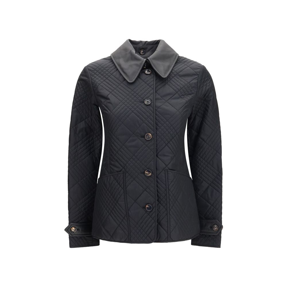 Burberry Schwarze Polyamid-Jacke in voller Länge