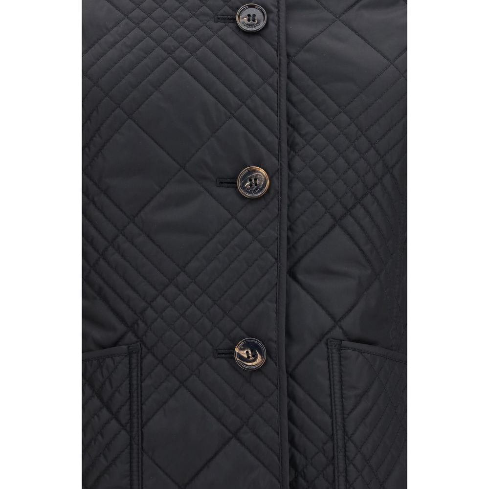 Burberry Schwarze Polyamid-Jacke in voller Länge
