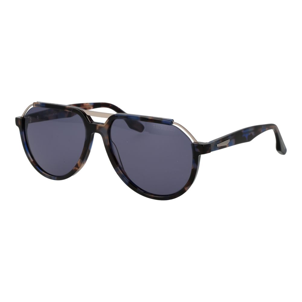 Trussardi Sonnenbrille aus braunem Acetat & Edelstahl