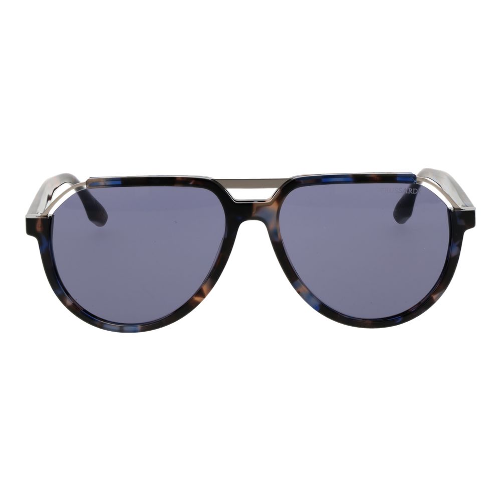 Trussardi Sonnenbrille aus braunem Acetat & Edelstahl