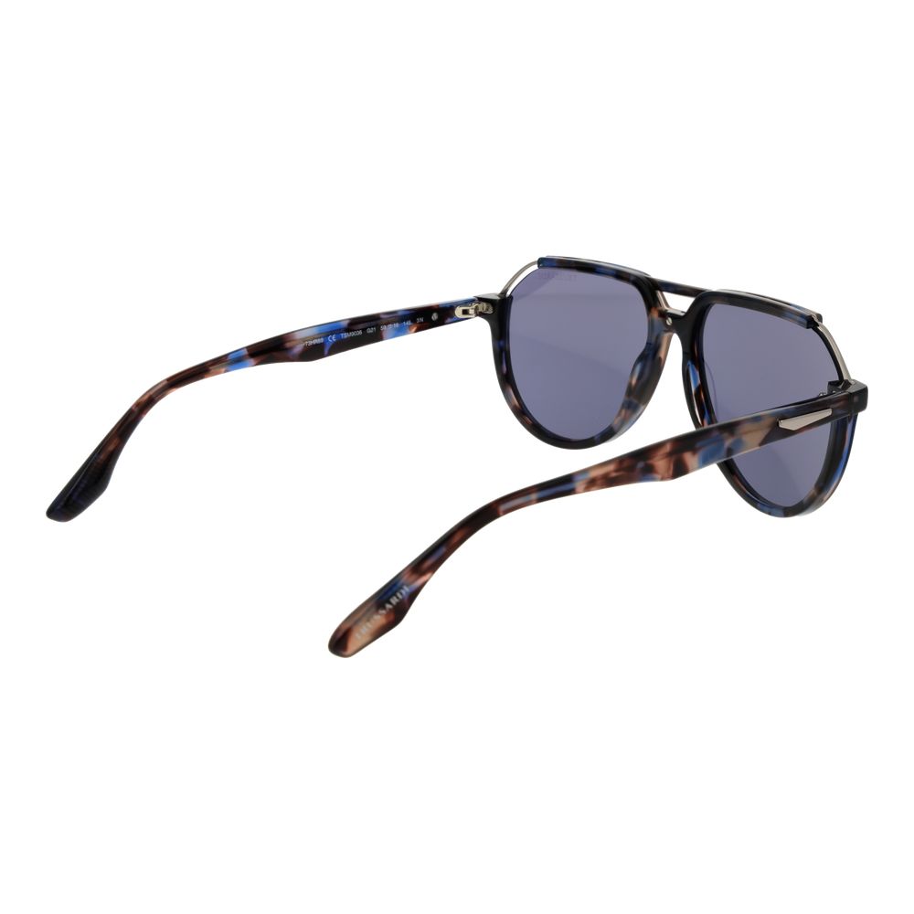 Trussardi Sonnenbrille aus braunem Acetat & Edelstahl