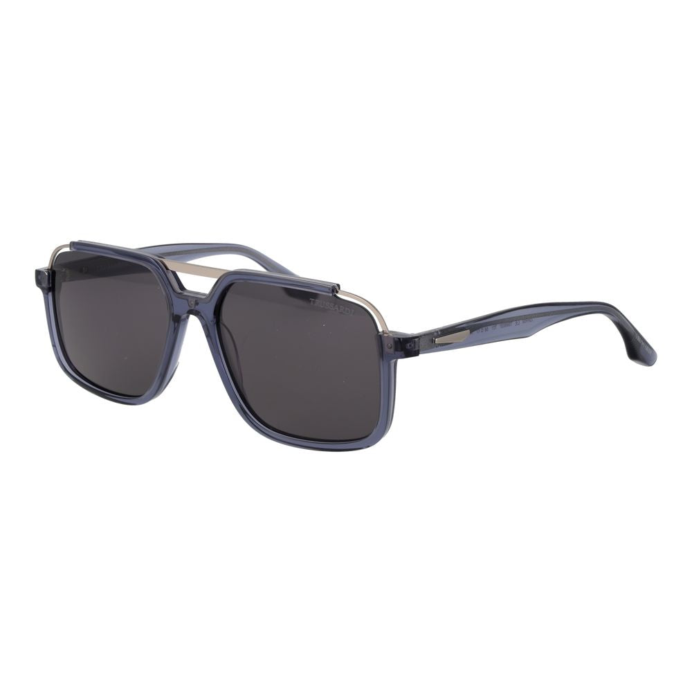 Trussardi Sonnenbrille aus blauem Acetat & Edelstahl