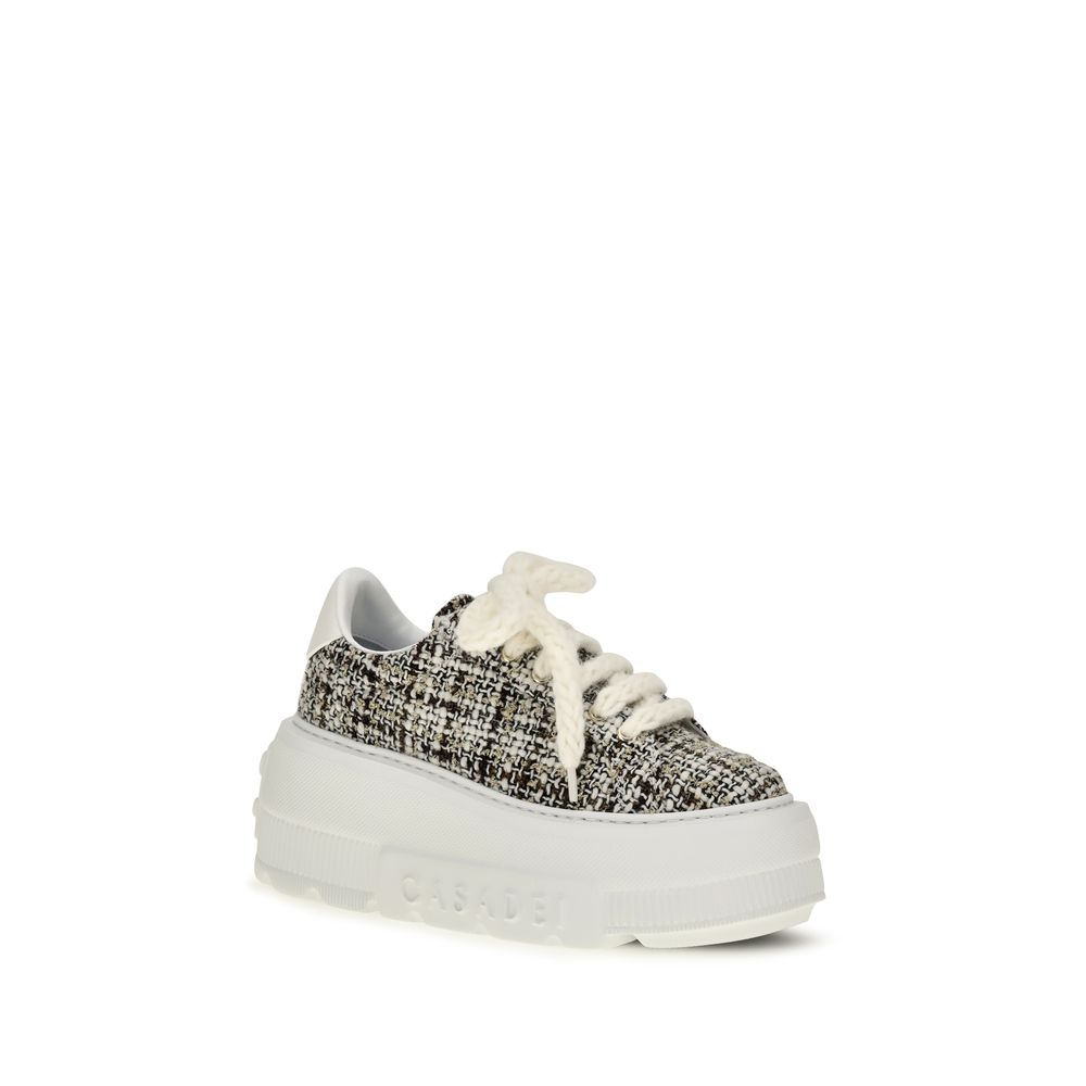 Casadei Multicolor Fabric Platform Sneakers