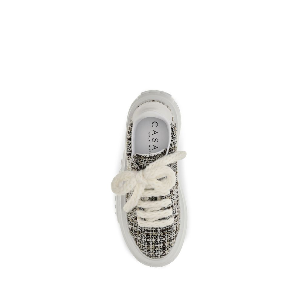 Casadei Multicolor Fabric Platform Sneakers