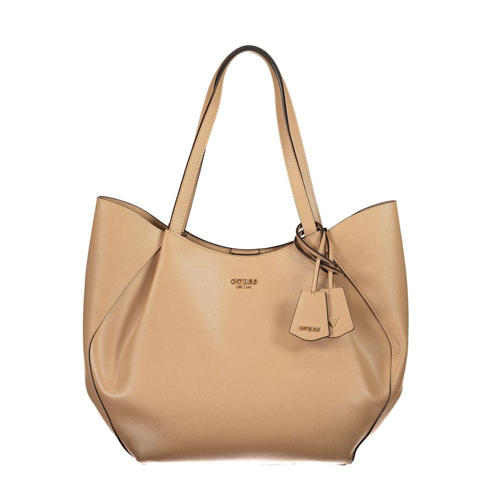 Guess Jeans Beige Polyurethan Damentasche mit Schulterhenkeln