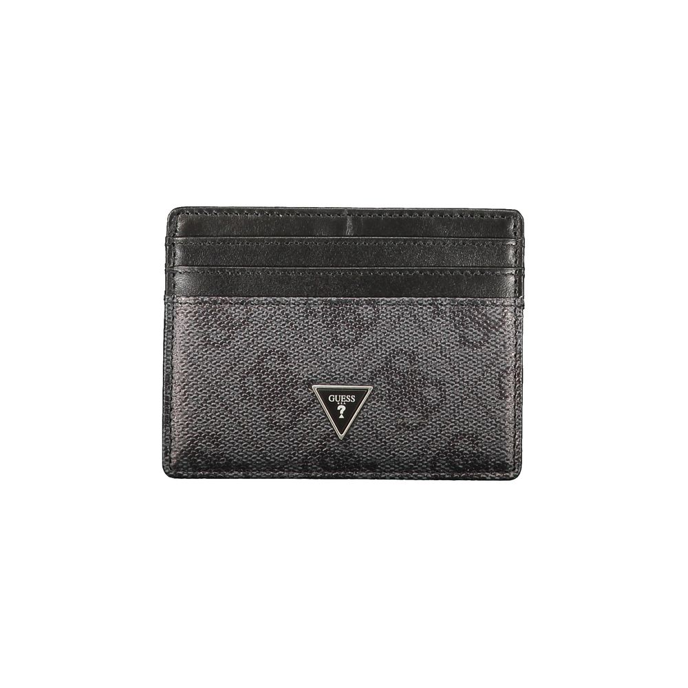 Guess Jeans Schwarzes Leder Portemonnaie für Herren