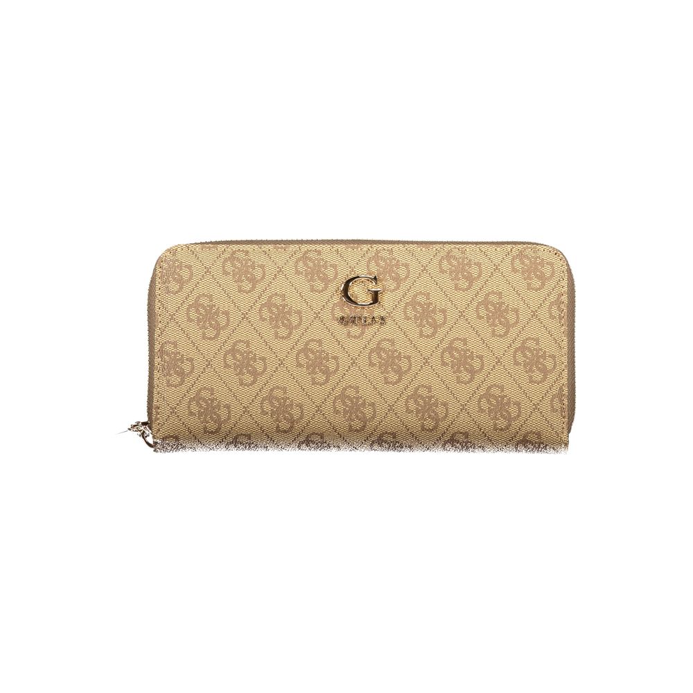 Guess Jeans Beige Polyurethan Damen Geldbörse mit funktionalen Fächern