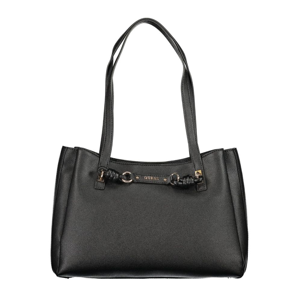 Guess Jeans Nero Polyurethane Damenhandtasche