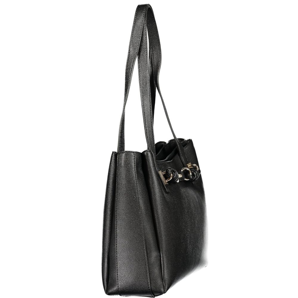 Guess Jeans Nero Polyurethane Damenhandtasche
