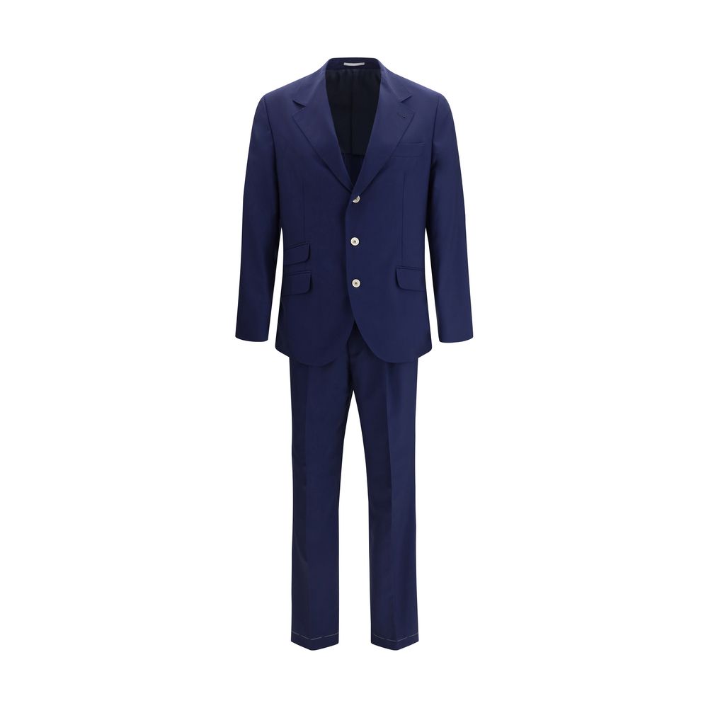 Brunello Cucinelli Blauer Wollanzug Oves Aries Zweiteiler