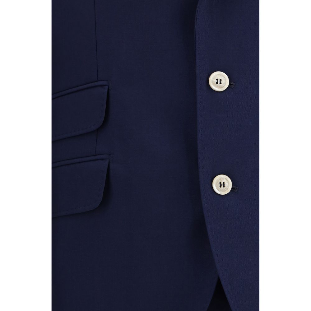 Brunello Cucinelli Blauer Wollanzug Oves Aries Zweiteiler