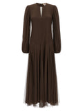 Twinset Braunes Polyester-Maxikleid