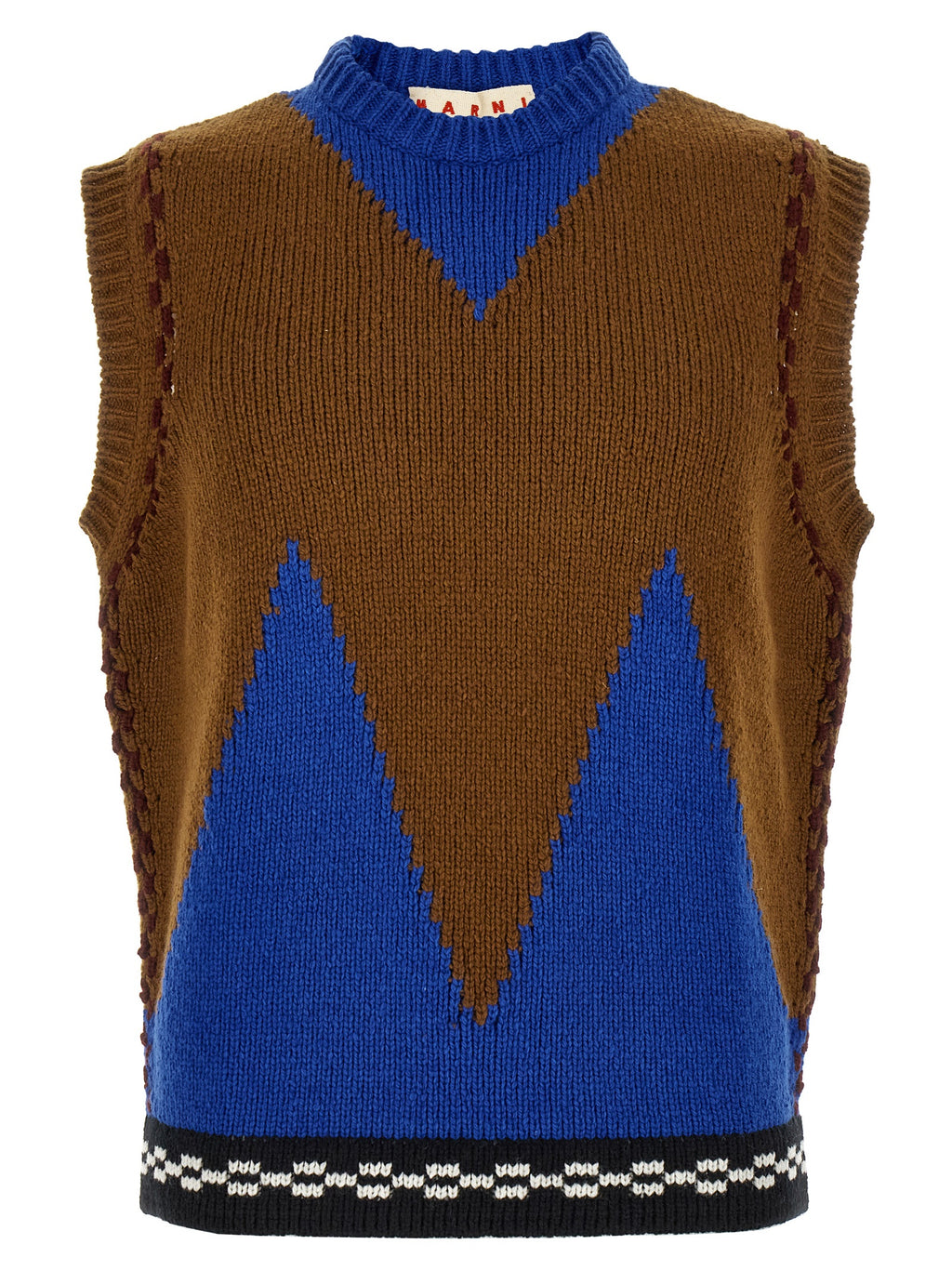 Marni Ärmelloser Pullover aus mehrfarbiger Wolle