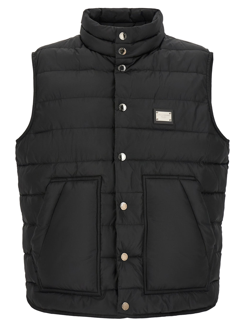 Dolce & Gabbana Schwarze ärmellose Jacke aus Polyester