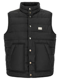 Dolce & Gabbana Schwarze ärmellose Jacke aus Polyester