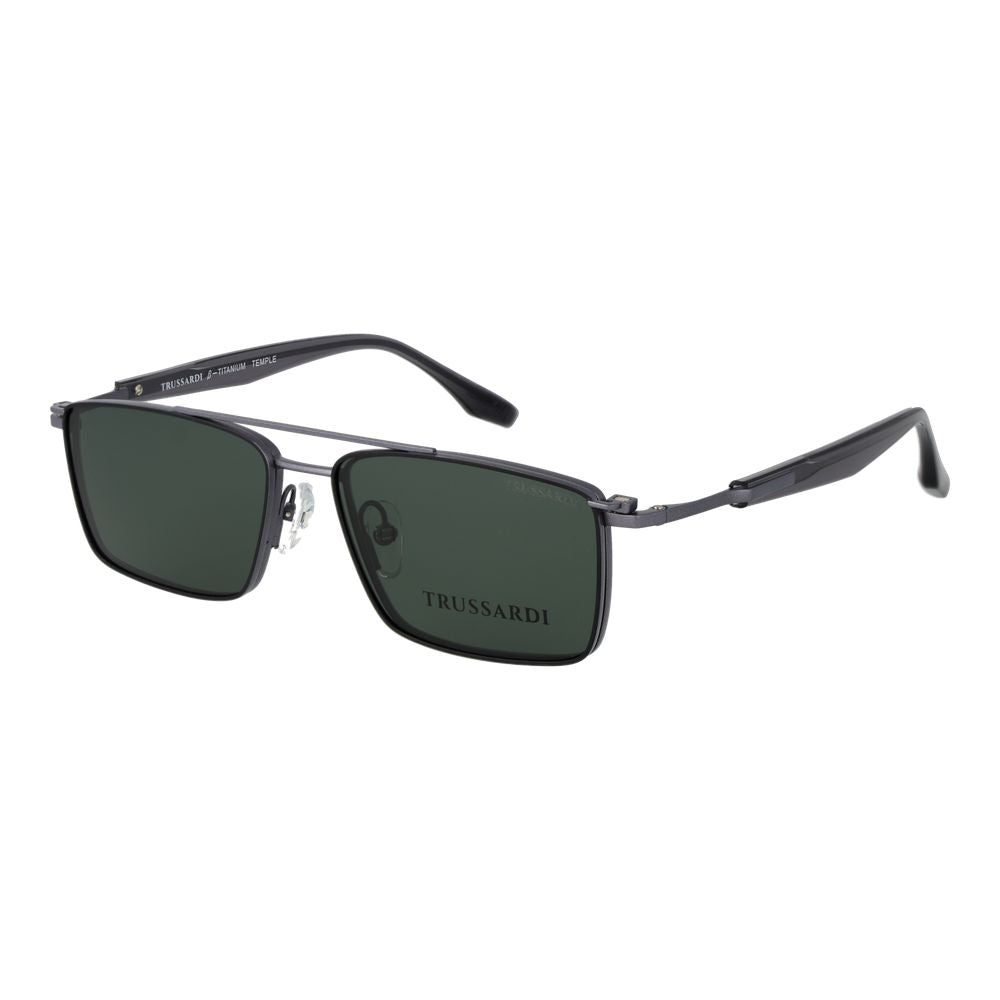 Trussardi Graue Titan-Brillenfassung