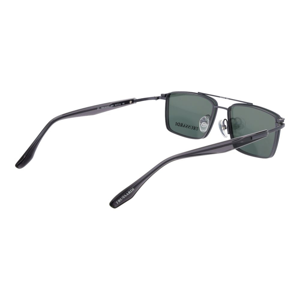 Trussardi Graue Titan-Brillenfassung