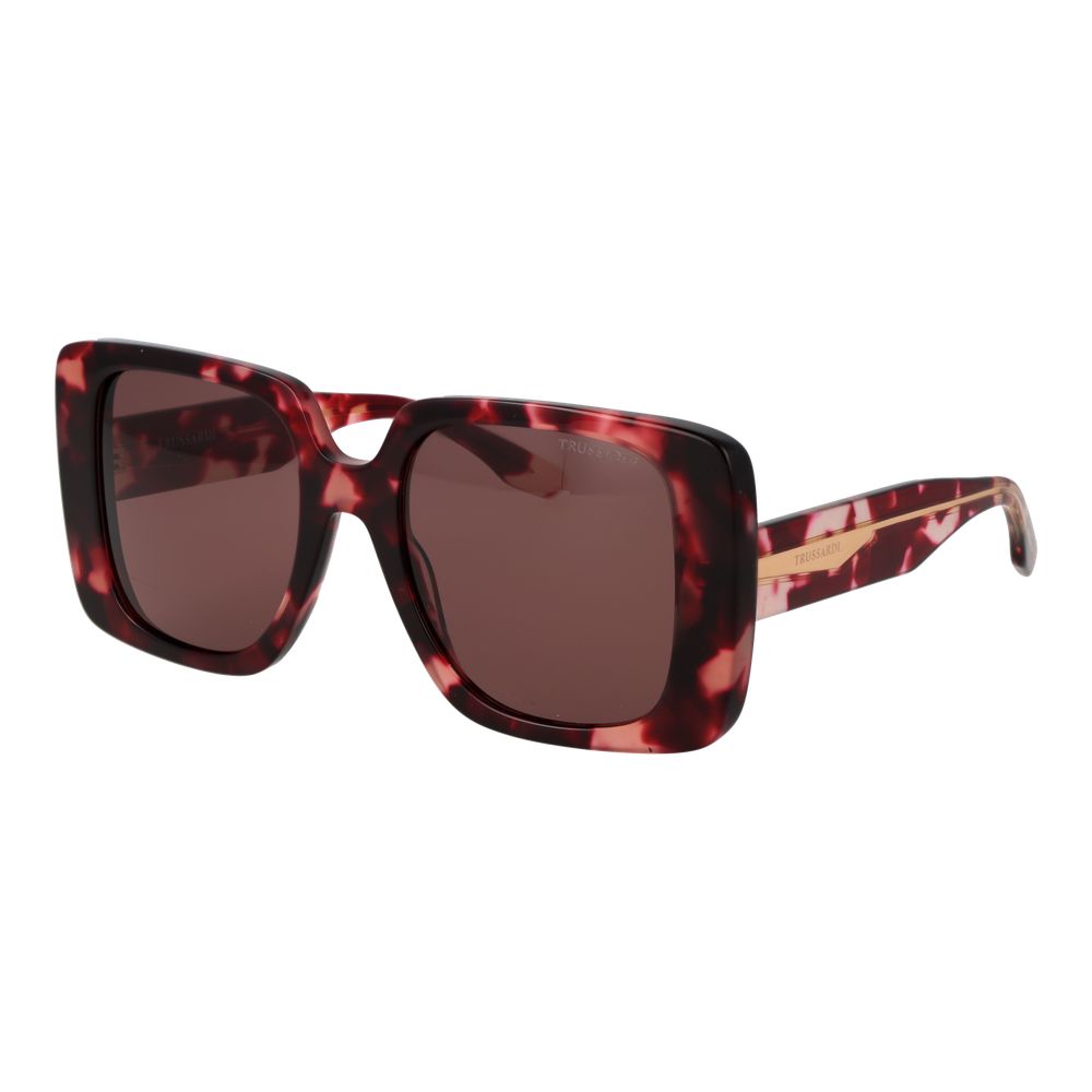 Trussardi Sonnenbrille aus Burgunderrotem Acetat