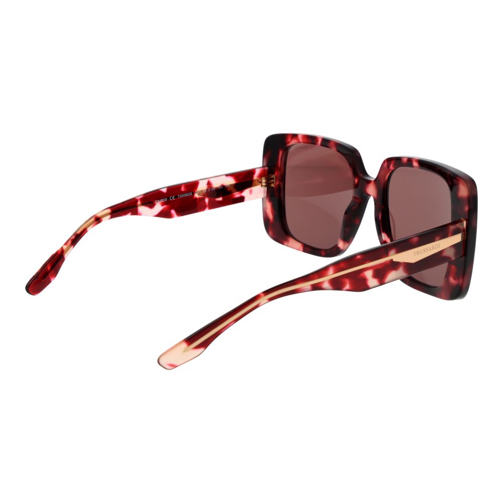 Trussardi Sonnenbrille aus Burgunderrotem Acetat