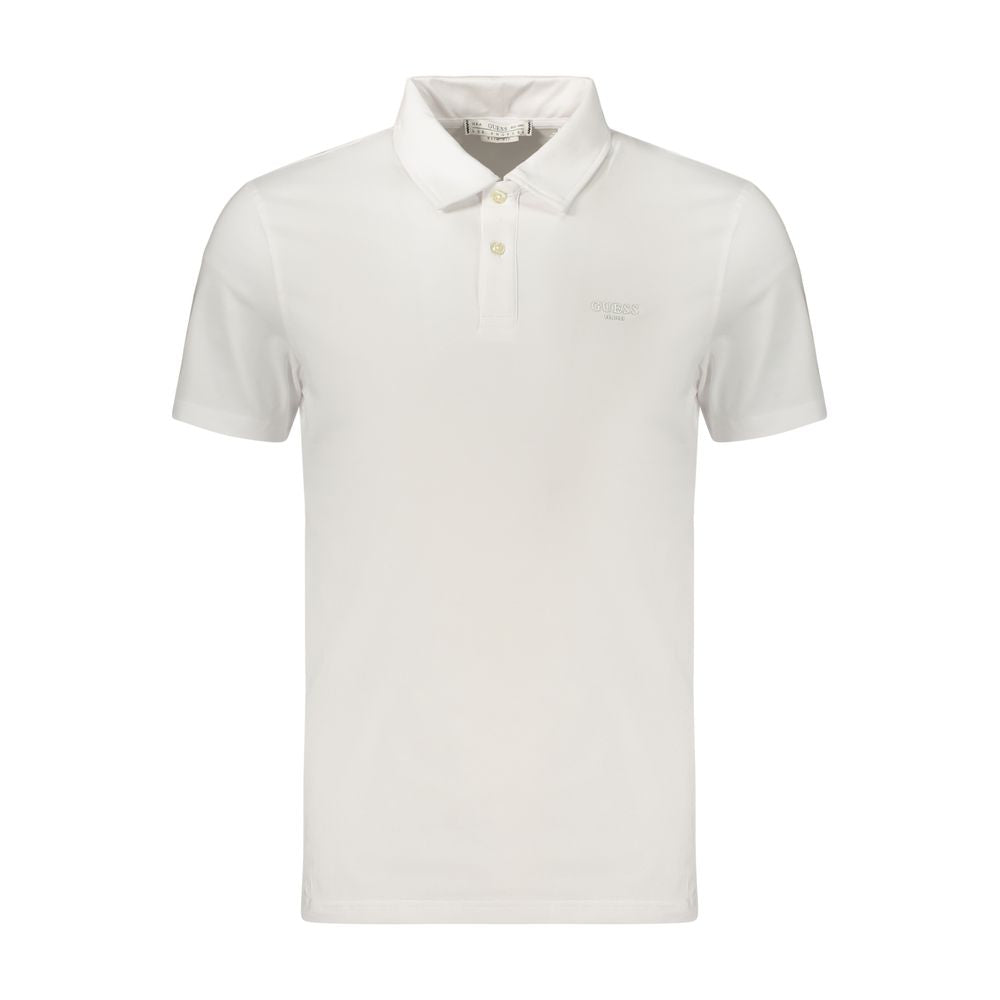Guess Jeans Bianco Baumwoll-Herrenpoloshirt