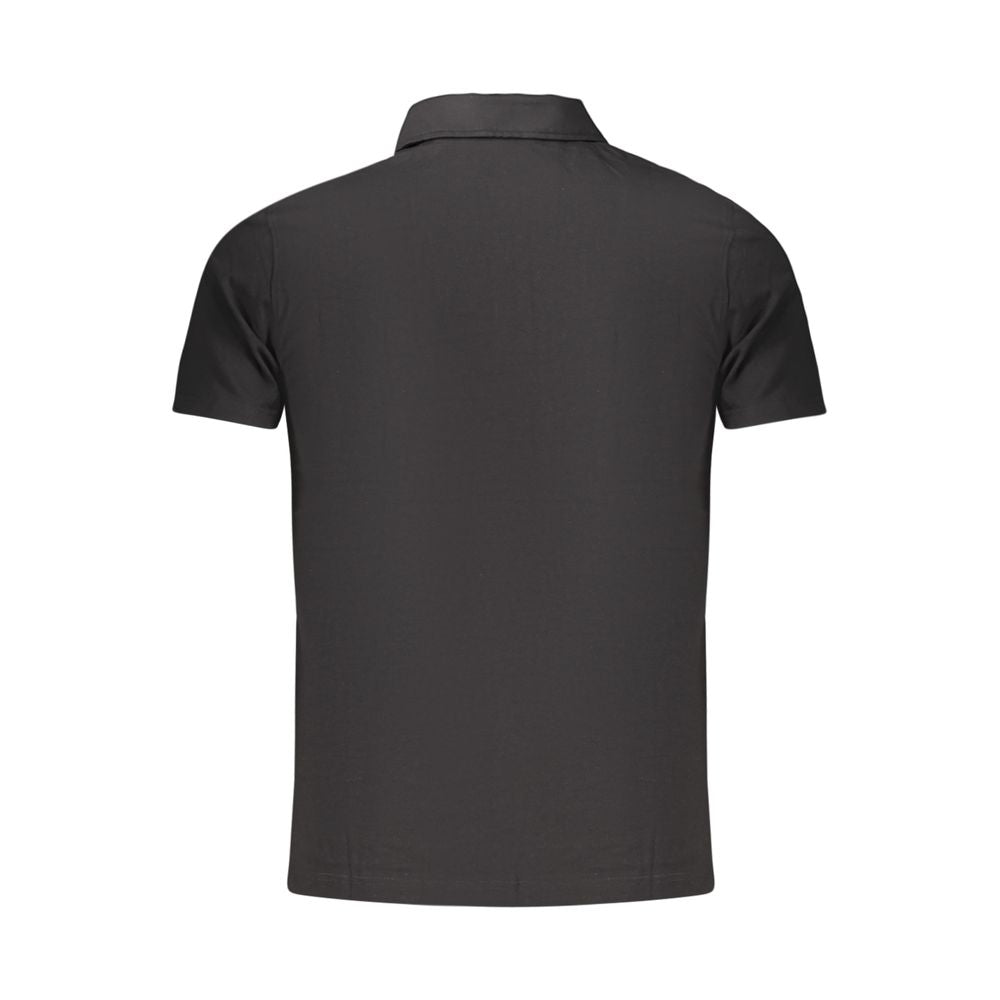 Guess Jeans Schwarzes Baumwoll-Poloshirt für Herren