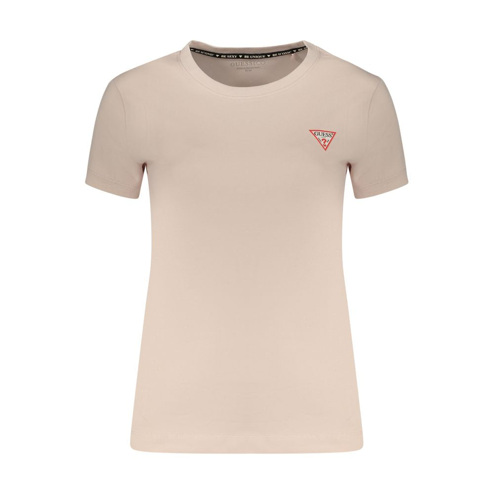 Guess Jeans Pinkes Baumwoll-T-Shirt für Damen