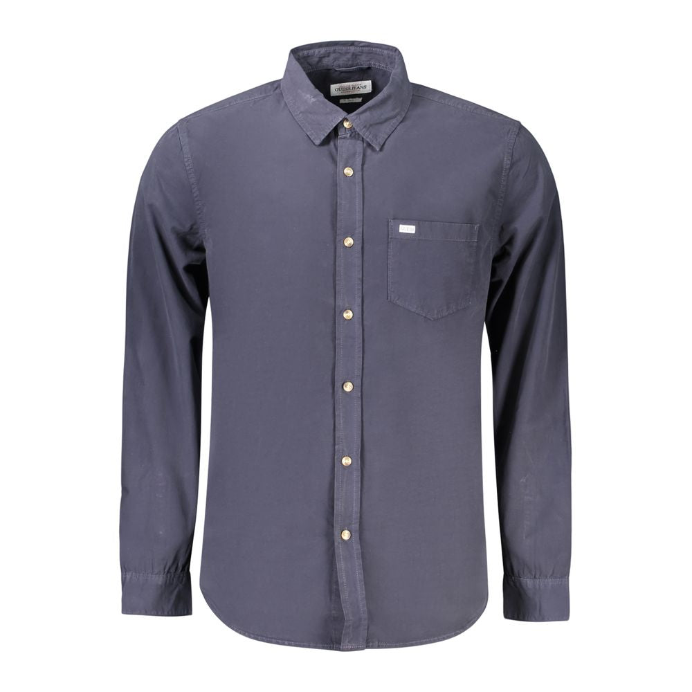 Guess Jeans Herrenhemd aus blauer Baumwolle