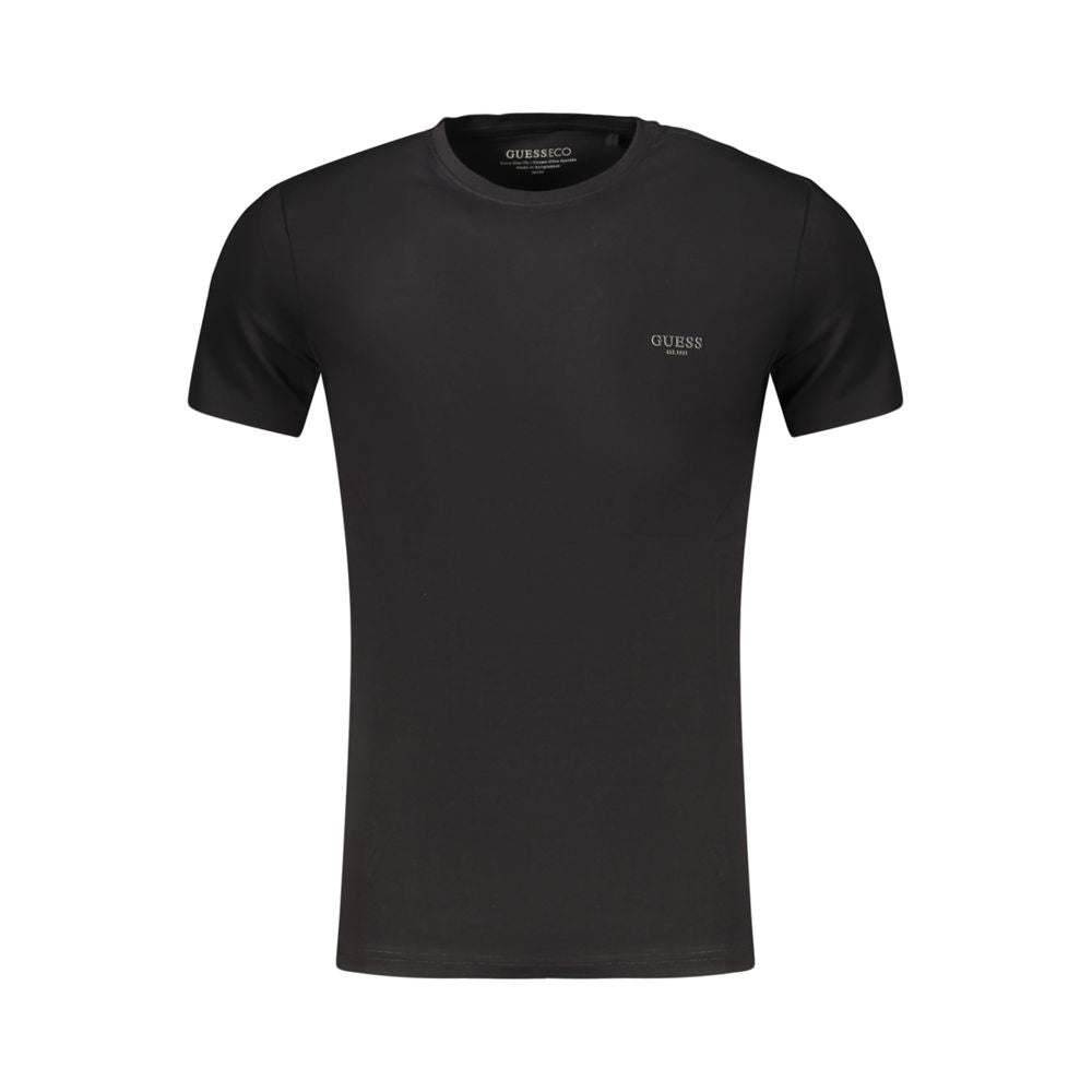 Guess Jeans Schwarzes Baumwoll-T-Shirt für Herren