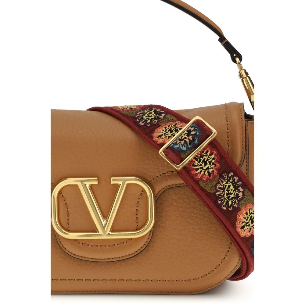 Valentino Garavani Beige Kalbsleder Bos Taurus Schultertasche