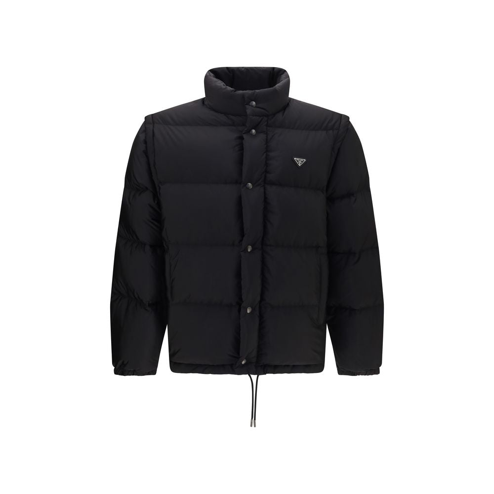 Prada Schwarze Daunenjacke aus Gänsedaunen, durchgehend