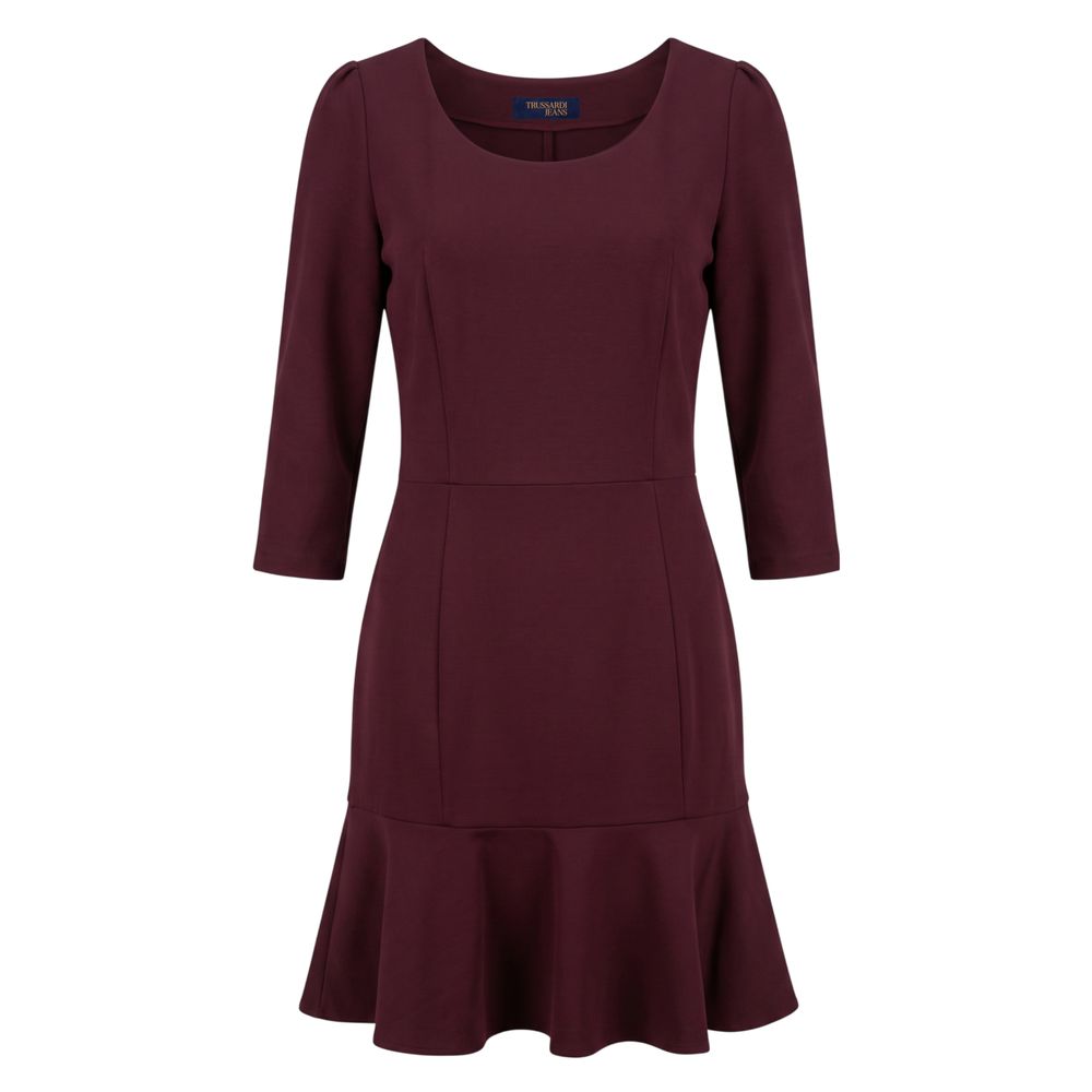 Trussardi Jeans Rotes Viskose-Kleid