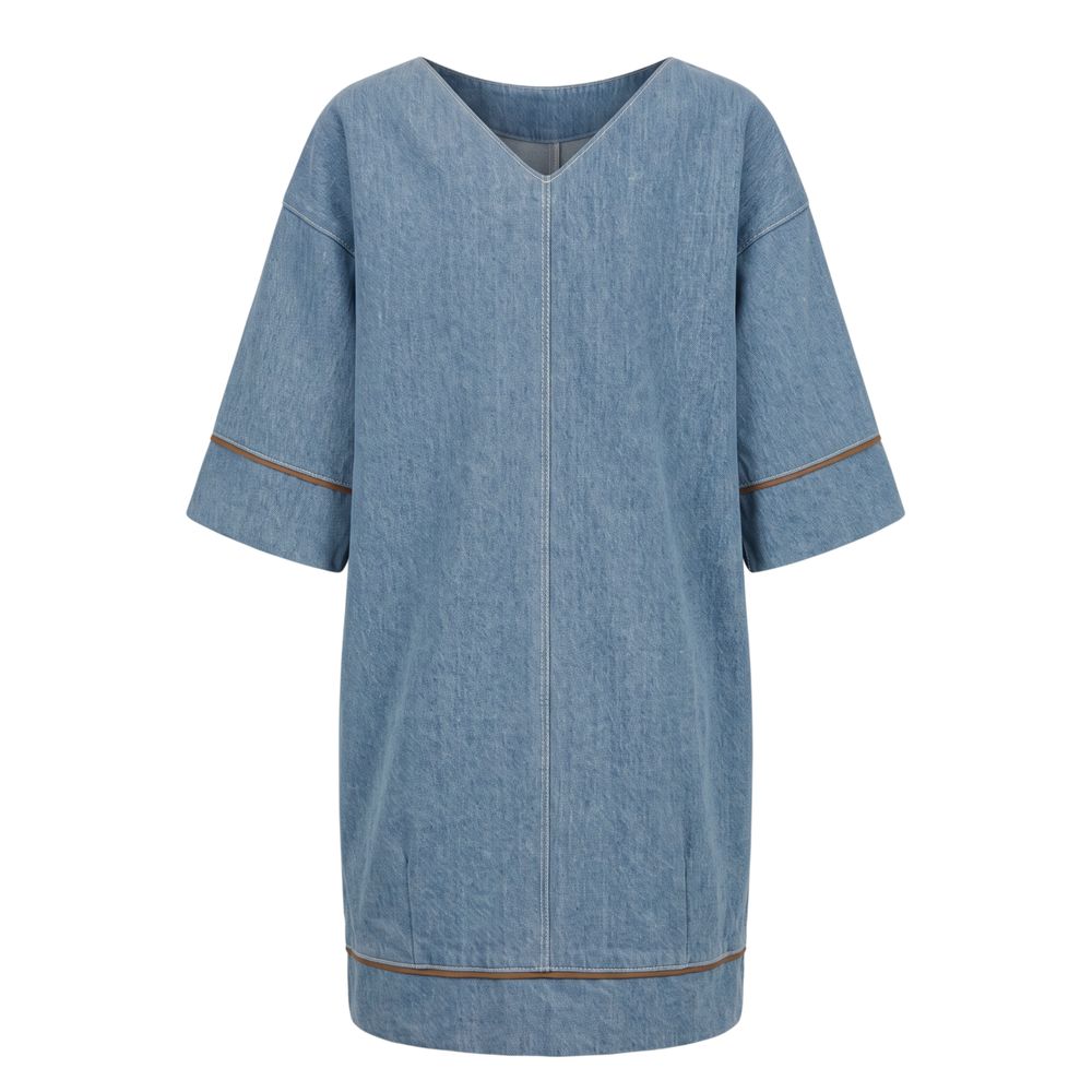 Trussardi Jeans Blaues Baumwoll-Freizeitkleid