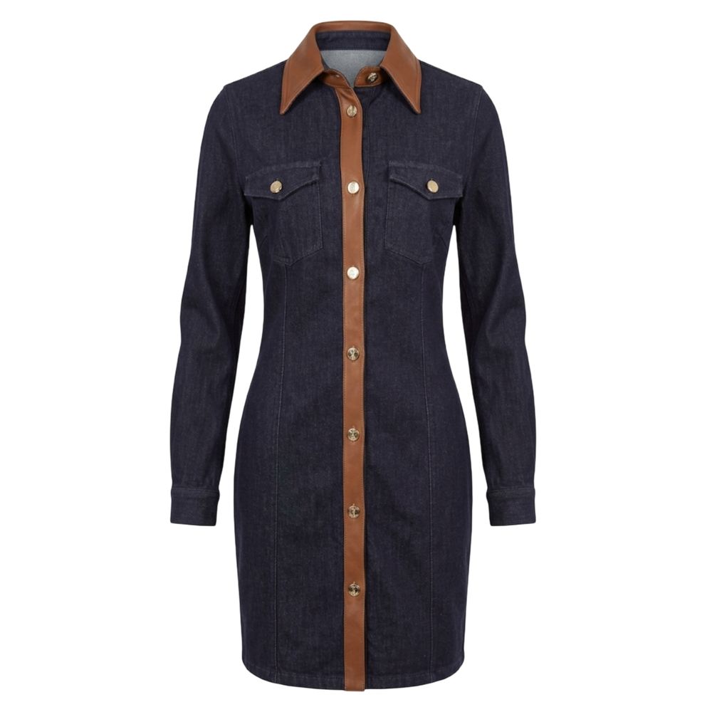 Trussardi Jeans Blaues Baumwoll-Freizeitkleid