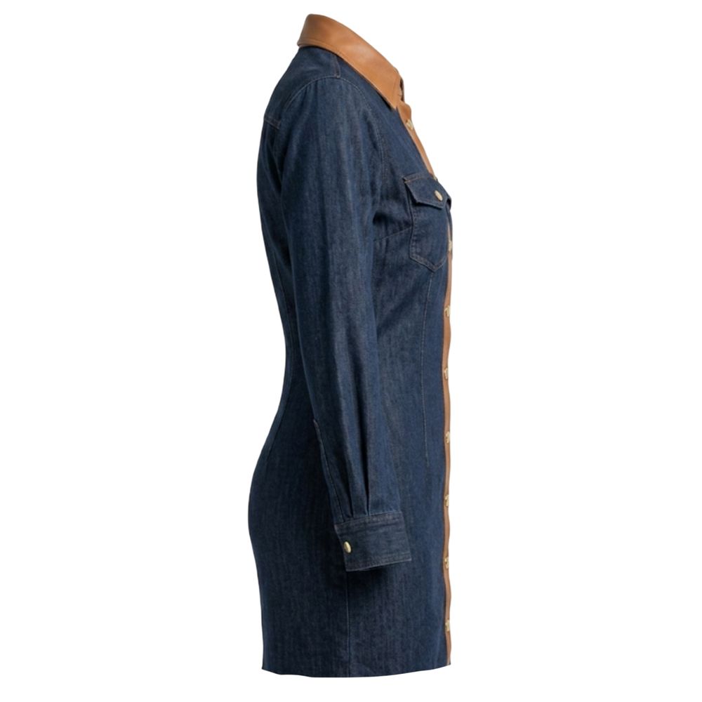 Trussardi Jeans Blaues Baumwoll-Freizeitkleid