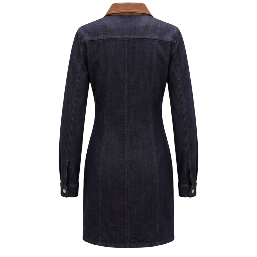 Trussardi Jeans Blaues Baumwoll-Freizeitkleid