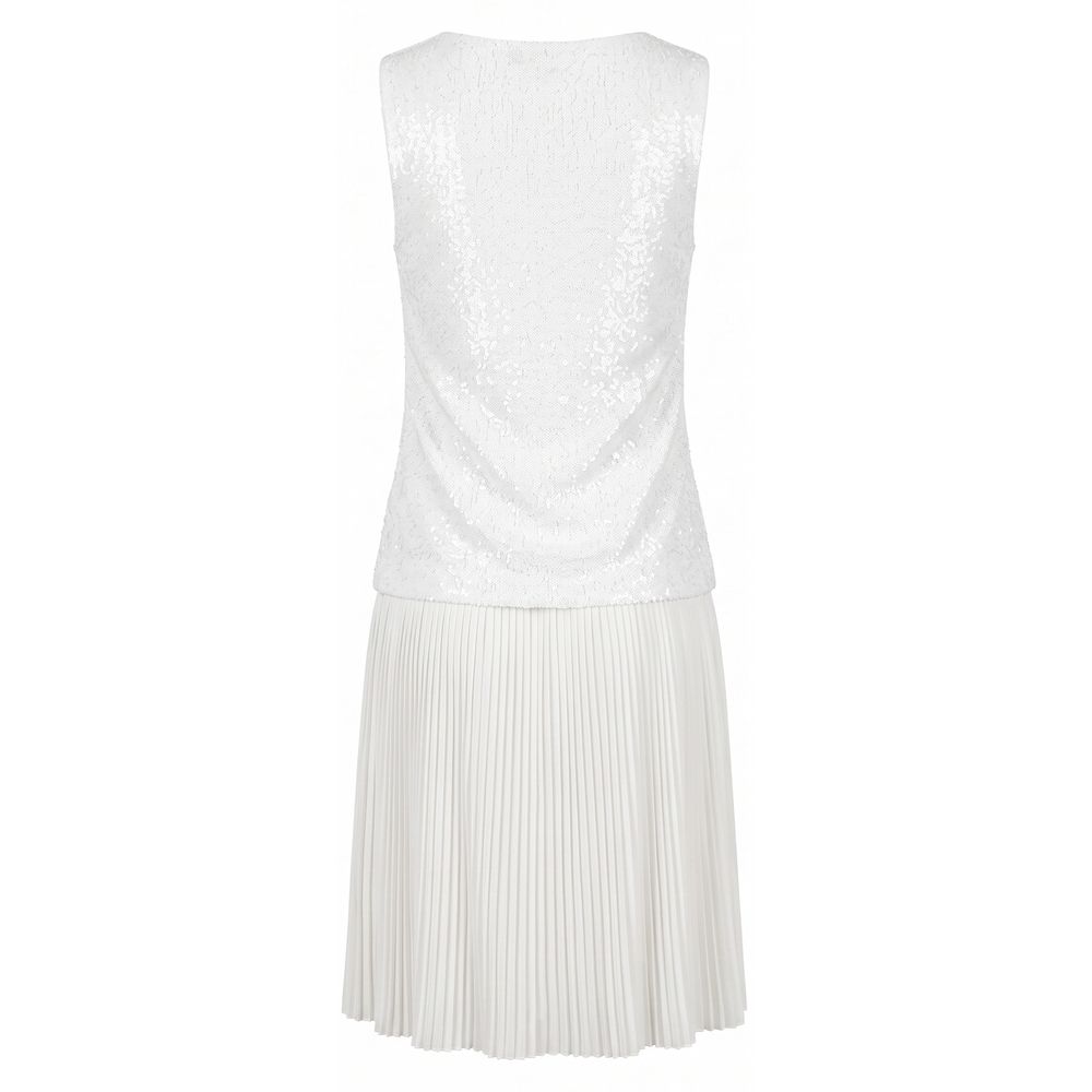 Trussardi Jeans Weißes Damenkleid aus Polyester