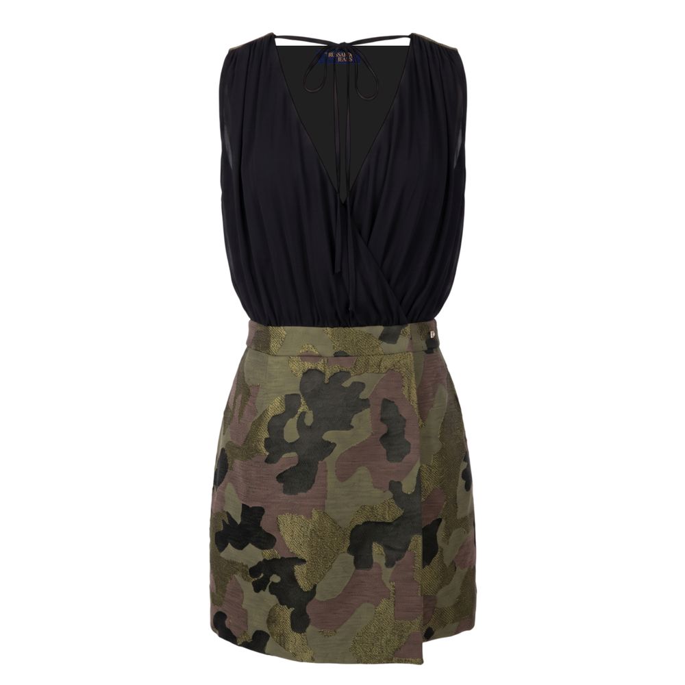 Trussardi Jeans Schwarzes Baumwollkleid